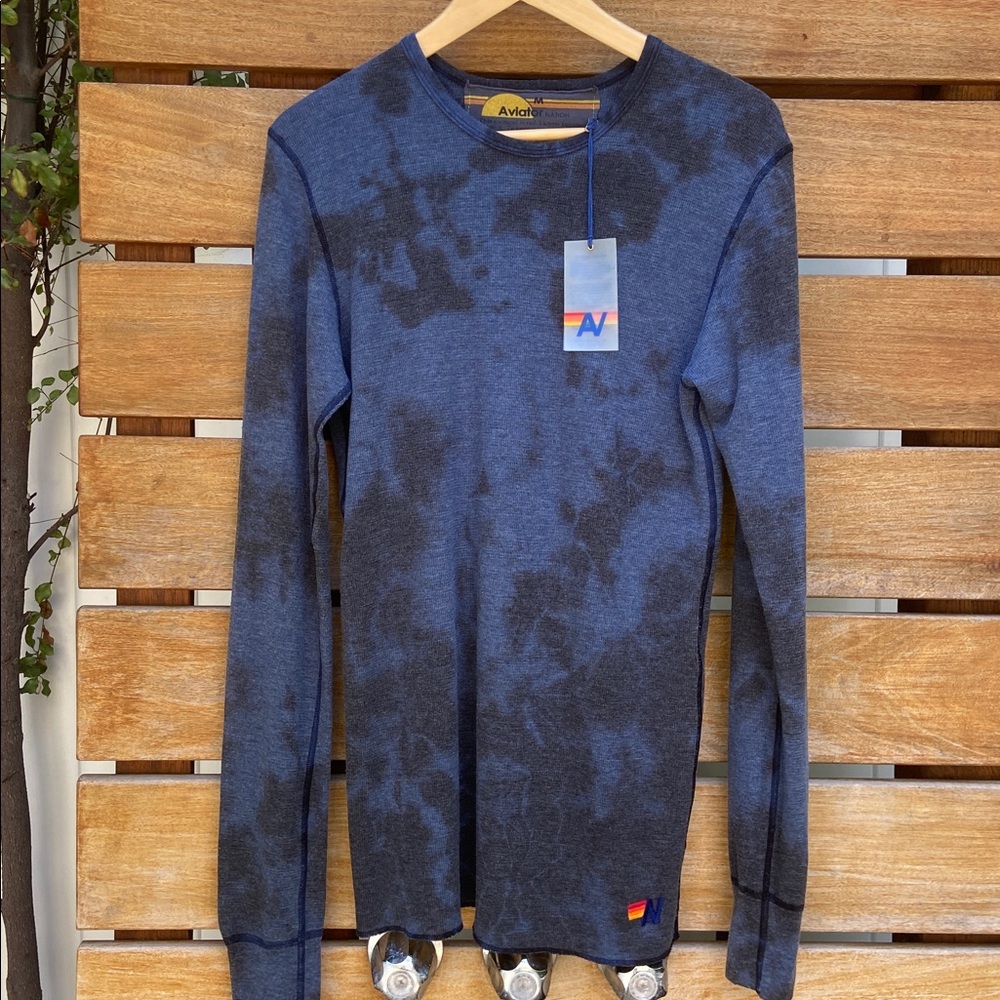 Aviator Nation Tie-Dye Thermal Shirt Unisex Medium NWT - Picture 4 of 6
